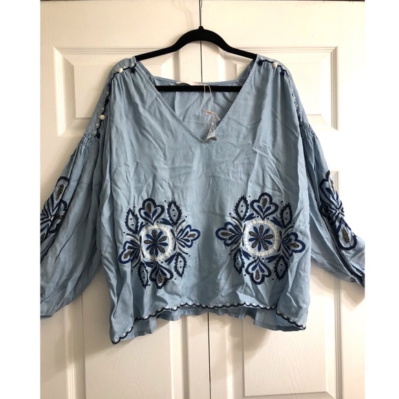 Zara Tops - Zara blouse brand new with sequins details (xl)